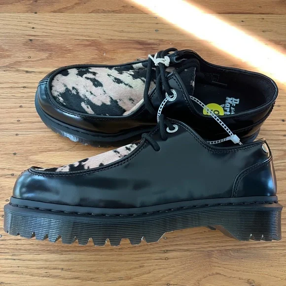 NEW Dr. Martens Zeffir 3i Bex Buttero Hair On Black Leather Men Size 9/Womens 10 - Picture 4 of 9